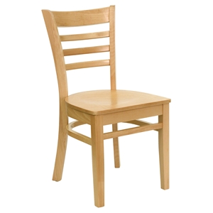 Hercules Series Wooden Restaurant Chair - Natural, Ladder Back 