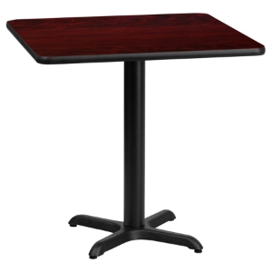 24" Square Dining Table - Mahogany Top, Pedestal Base 