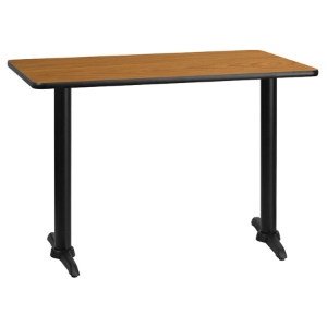 30" x 42" Rectangular Dining Table - Black, Natural 