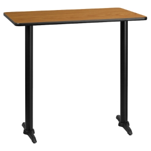 30" x 42" Rectangular Bar Table - Black, Natural 