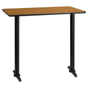 30" x 45" Rectangular Bar Table - Black, Natural 