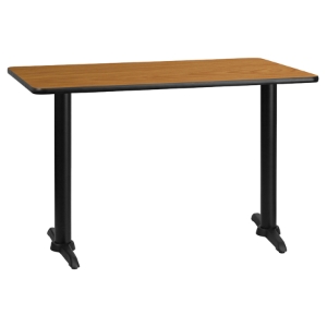 30" x 48" Rectangular Dining Table - Black, Natural 