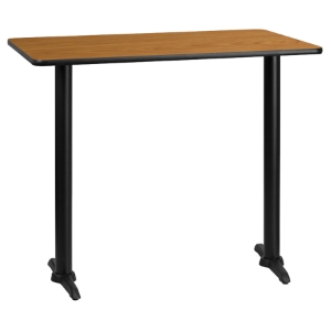 30" x 48" Rectangular Bar Table - Black, Natural 