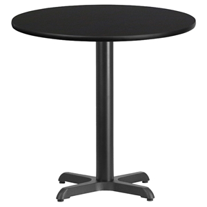 30" Round Dining Table - Black, Pedestal Base 