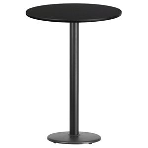 30" Round Bar Table - Black, 18" Round Pedestal Base 