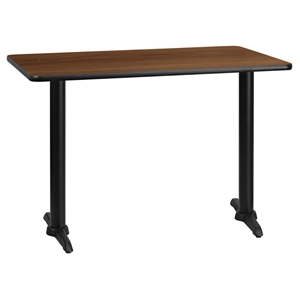30" x 42" Rectangular Dining Table - Black, Walnut 
