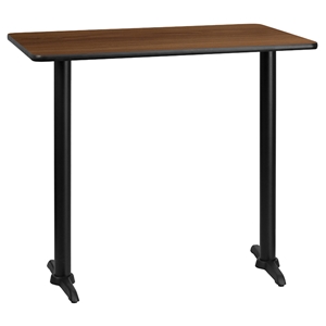 30" x 45" Rectangular Bar Table - Black, Walnut 