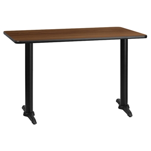 30" x 48" Rectangular Dining Table - Black, Walnut 