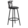 Metal Barstool - Black, Swivel, Crown Back - FLSH-YB-Y-J909-KD-GG