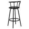 Metal Barstool - Black, Swivel, Crown Back - FLSH-YB-Y-J909-KD-GG