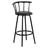 Metal Barstool - Black, Swivel, Crown Back - FLSH-YB-Y-J909-KD-GG
