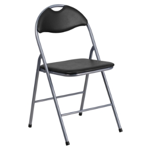 Hercules Series Folding Chair - Carrying Handle, Black 