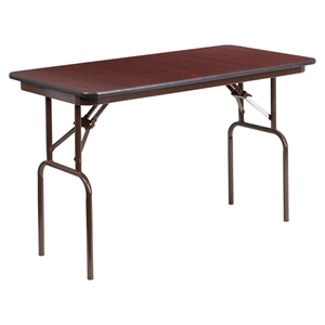 48" Pressure Banquet Table - Rectangular, Folding, Mahogany 
