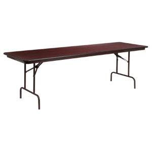 30" x 96" Rectangular Banquet Table - Folding, Mahogany 