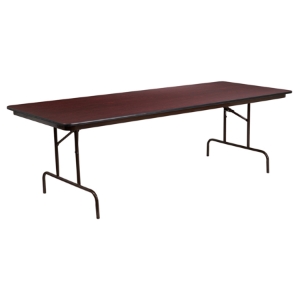36" x 96" Rectangular Banquet Table - Folding, Mahogany 