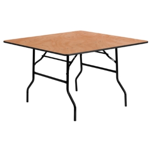 48" Square Banquet Table - Folding, Natural 