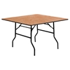 48" Square Banquet Table - Folding, Natural - FLSH-YT-WFFT48-SQ-GG