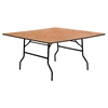 60" Square Banquet Table - Folding, Natural - FLSH-YT-WFFT60-SQ-GG