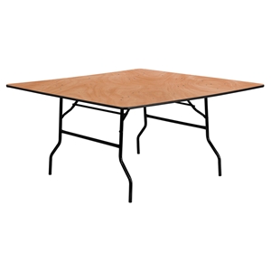 60" Square Banquet Table - Folding, Natural 