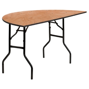 60" Half-Round Banquet Table - Folding, Natural 