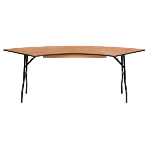 30" x 60" Serpentine Banquet Table - Folding, Natural 