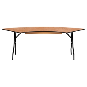 30" x 60" Serpentine Banquet Table - Folding, Natural 