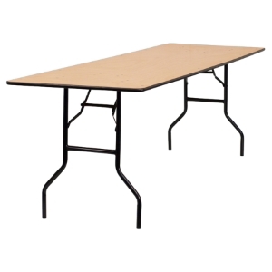 30" x 96" Rectangular Banquet Table - Folding, Natural 