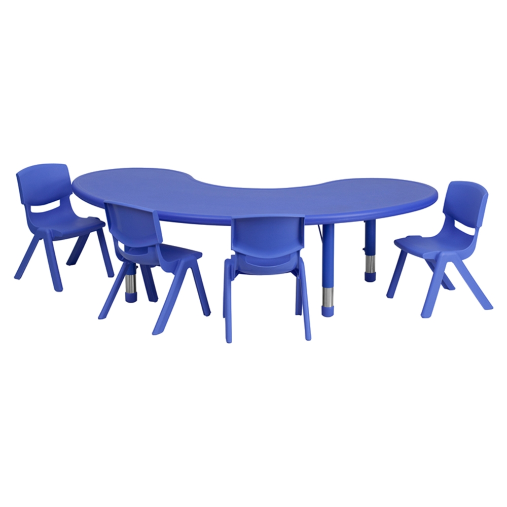 Half Moon Activity Table - Height Adjustable, Blue | DCG Stores