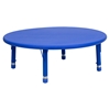 45" Round Activity Table - Height Adjustable, Blue - FLSH-YU-YCX-005-2-ROUND-TBL-BLUE-GG