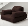 Hippo Convertible Chair with Arms in Chocolate - FF-HIP1002