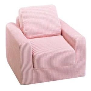 Kids Chair Sleeper in Pink Chenille 