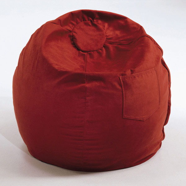 Large Beanbag in Red Micro Suede 