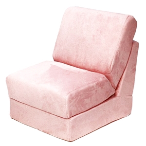 Teen Chair Sleeper in Pink Micro Suede 