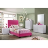Cameron Twin Leatherette Bed in Pink - GLO-8103-P-TB-M