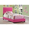 Cameron Twin Leatherette Bed in Pink - GLO-8103-P-TB-M