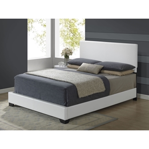 Cameron Leatherette Bed - White 