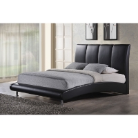 Alejandro Leatherette Bed in Black