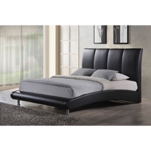 Alejandro Leatherette Bed in Black 