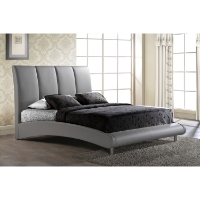 Alejandro Leatherette Bed in Gray
