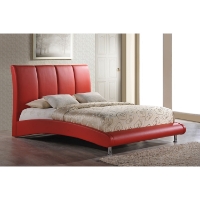 Alejandro Leatherette Bed in Red