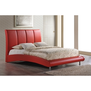 Alejandro Leatherette Bed in Red 