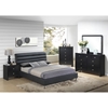 Brady Leatherette Bed in Black Matte - GLO-8284-B-M-BED