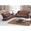 Caio Two Tone Modern Leather Sofa and Loveseat - GLO-982-BRN-2PC