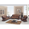 Caio Two Tone Modern 3 Piece Leather Sofa Set - GLO-982-BRN-3PC