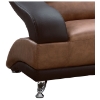 Caio Two Tone Modern 3 Piece Leather Sofa Set - GLO-982-BRN-3PC