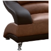 Caio Two Tone Modern Leather Sofa and Loveseat - GLO-982-BRN-2PC