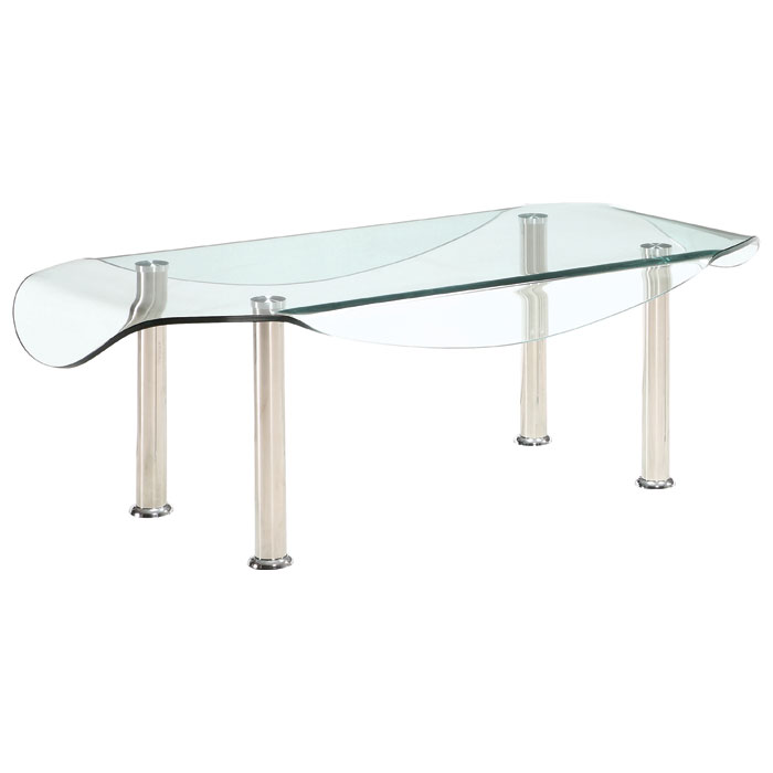 Crystal Rectangular Coffee Table with Clear Glass Top | DCG Stores