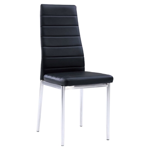 Karina Dining Chair - Chrome Legs, Black 