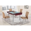 Leonardo Dining Table - Mahogany, Frosted Glass Top, Silver Legs - GLO-D3232DT-M