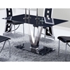 Kiara Dining Table - Black Glass, Stainless Steel Legs - GLO-D551DT